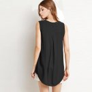 Boyfriend Style Long Blusas 2016 Summer Plus Size 6XL Fashion Sleeveless V Neck Chiffon Women Blouse