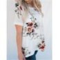 2017 Summer Women Blouse Floral Short Sleeve Soft Chiffon Loose Casual Tops