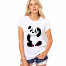 NEW 2017 women Summer Women fashion white blouse O-Neck Short sleeved Casual print Cute panda shirts