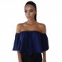 Summer Blouse Shirts Women Half Sleeve Slash Neck Soild Shirt Strapless Off Shoulder Blouses Ladies 