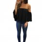 Summer Blouse Shirts Women Half Sleeve Slash Neck Soild Shirt Strapless Off Shoulder Blouses Ladies 