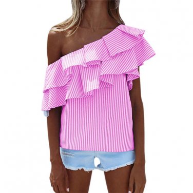 Off Shoulder Summer Tops For Women 2017 Ruffle Blouse Femme Elegant Office Shirt Boho Blusas Body Mu