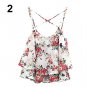 Bluelans Women\'s Summer Sleeveless Strap Flower Print Chiffon Shirt Vest Blouses Crop Top