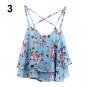 Bluelans Women\'s Summer Sleeveless Strap Flower Print Chiffon Shirt Vest Blouses Crop Top