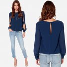 Women Lady Sexy Loose Long Sleeved Chiffon Casual Blouse Shirt Summer Top New Arrival
