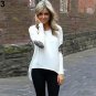 New Arrival Women Casual Sequin Stitching Long Sleeved Round Neck Irregular Hem Tops Blouse