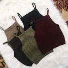 Fashion Women Solid Knitwear Sleeveless Tops Casual Blouse Comfortable   Crop Tops T-Shirts Haut Sex
