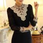 Hot Women\'s Clothing Long Sleeve Lace Tops Shirt Blouse Ladies Korean Fashion Lace Floral Shirt For