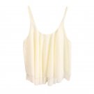 Chiffon ruffled hem Thin Tanks Top 2018Summer Sleeveless Short Loose Blouse Shirt Casual Crop Tank T
