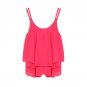 Chiffon ruffled hem Thin Tanks Top 2018Summer Sleeveless Short Loose Blouse Shirt Casual Crop Tank T