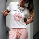 CDJLFH 2017 Hot Fashion Women Blouses Pink Harajuku Print Short Sleeve O-Neck Top Shirt Female Chemi