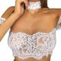 Camisas Mujer 2017 Summer Short Sleeeve Blouses Women Sexy Floral Sheer Lace  Tops Choker  Neck Off 