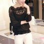 Elegant Women Blouses Plus Size Summer Long Sleeve White Slim Crochet Hollow Lace Women Tops Shirts