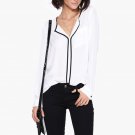Women Summer Casual Loose Chiffon Long Sleeve Vest v-neck Shirt Top Blouse Ladies Tops