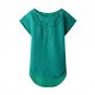 New Women Blouses Summer Style Predecessor Carved Hollow Bat O-Neck Short-sleeved Chiffon Shirt Tops