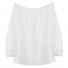 2017 Summer Sexy Women Slash Neck Off Shoulder Bubble Puff Sleeve Tops Shirts Blouse White Pink 2 Co