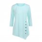 New Arrival Women Long Sleeve Loose Button Trim Tees solid color Round Neck Tunic Blouse Shirt O-Nec