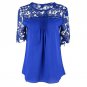 Plus Size 5XL Women Chiffon Blouse Short Sleeve O-Neck Patchwork Femme Tops Casual Blouses