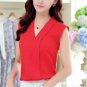 Women Chiffon Blouse Sexy Sleeveless V neck 2017 Spring Summer Woman Blouse Casual Office Lady Solid