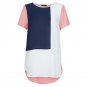 Summer Women Blouses Korean Loose Long Blusas Casual Women Plus Size Patchwork Chiffon Summer Geomet