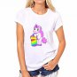 CDJLFH 2017 Summer Women Blouses Chiffon Casual Harajuku Print Shirt Unicorn Feminina Tops Fashion C