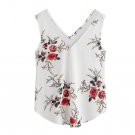 Women Chiffon Blouse V-Neck Mesh Patchwork Casual Tops Blouse Flower Clothes Fashion Women Clothing 