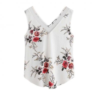 Women Chiffon Blouse V-Neck Mesh Patchwork Casual Tops Blouse Flower Clothes Fashion Women Clothing 