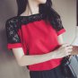 Plus Size 5XL Women Blouses Lace Chiffon Blouse Blusa Feminina Tops Short Sleeve Fashion Chemise Fem