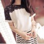 Plus Size 5XL Women Blouses Lace Chiffon Blouse Blusa Feminina Tops Short Sleeve Fashion Chemise Fem