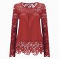 plus size 7XL women shirts 2016 new aarrive lace clothing loose shoulder solid stitching chiffon blo
