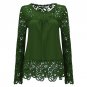 plus size 7XL women shirts 2016 new aarrive lace clothing loose shoulder solid stitching chiffon blo