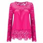 plus size 7XL women shirts 2016 new aarrive lace clothing loose shoulder solid stitching chiffon blo