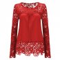 plus size 7XL women shirts 2016 new aarrive lace clothing loose shoulder solid stitching chiffon blo