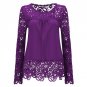 plus size 7XL women shirts 2016 new aarrive lace clothing loose shoulder solid stitching chiffon blo