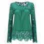 plus size 7XL women shirts 2016 new aarrive lace clothing loose shoulder solid stitching chiffon blo