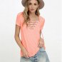 Casual Short Sleeve V-neck Lace Up Shirts Hollow Out Women Blouses Autumn White Cotton Ladies Summer