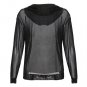 Ladies Black Mesh Tops 2017 Summer Hooded Blouse Femme 4X 5XL Transparent Women Shirt Sweatshirt Plu
