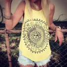 Women\'s Sunflower Printing Sleeveless Vest Fashion Loose Tank Top Casual Blouse New Arrival
