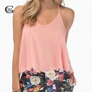 Lace Girl Women Crop Tops Spaghetti Strap 2017 Women Summer Casual Shirts Scallop Cut Backless Chiff