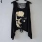 Women\'s Cool Punk Skull Print Sexy Hollow Back Loose Sleeveless Blouse Tank Top