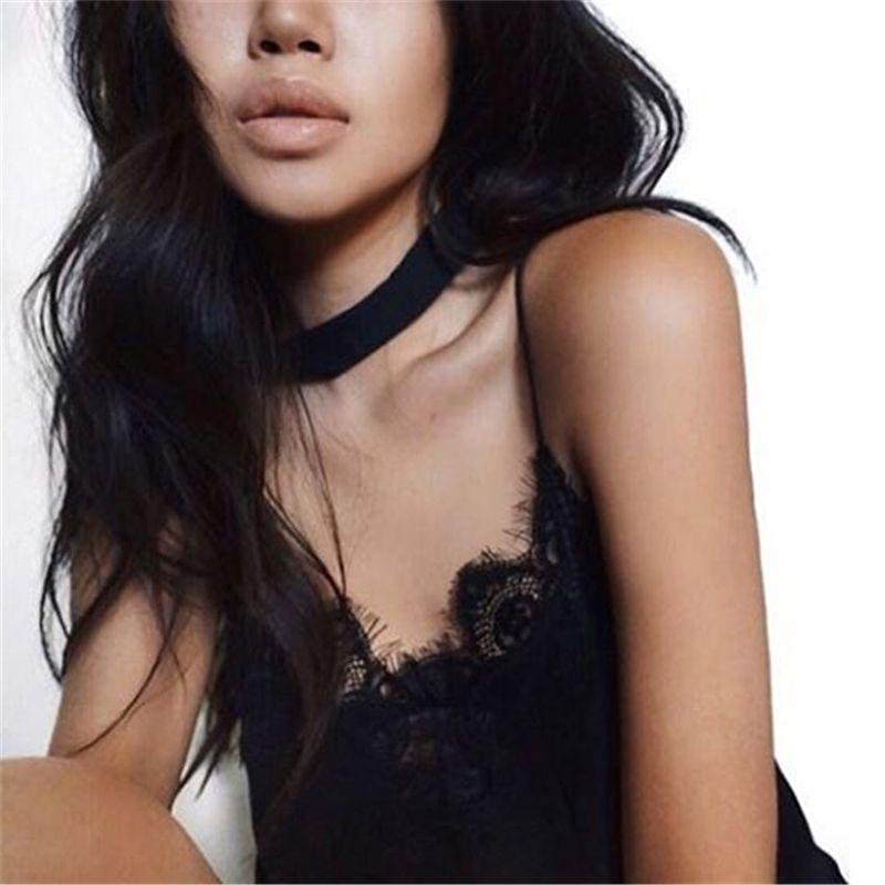 Sexy Women Lace Trim V-neck Vest Tank Strap Camis Crop Top Blouse Chiffon Shirt S72
