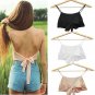 2017 Hot Women\'s Sexy Crop Top Short Sleeveless Scoop Blouse Vest Cross Summer Beach Cover Ups