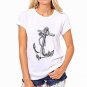 CDJLFH brand Summer Women blouse fashion white shirt black little black cat print O-NECK Casual Shor