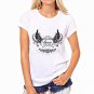 CDJLFH brand Summer Women blouse fashion white shirt black little black cat print O-NECK Casual Shor