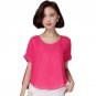 Summer Women Short Sleeve Blouse Fake Two Pieces Fashion Chiffon Blouses Casual Shirt Tops JL