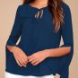 Fashion Women Flared Long Split Sleeve Loose Tops OL Office Shirt Lace Up Blouses New Stylish Womens