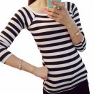Women Tops Fashion 2017 New Casual Striped Long Sleeve Bottoming T Shirt Women Shirts  Camisetas Muj