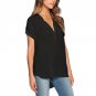 Autumn Summer Women Chiffon Blouses Shirts Loose Casual Blouse Female V-neck Short Sleeve Tops Plus 