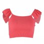 2017 New Arrival Women Sexy Sleeveless Camis Ruffles T Shirt Tank Solid Punk Vest Blouse Loose Tops