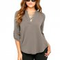 2017 New Blusas Femininas V Neck Solid Chiffon tshirt Women Fashion V-Neck Tops Long Sleevet t Shirt